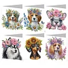uk.everydayedeals 6Pcs DIY Diamond Painting Greeting Card - Flower Dog