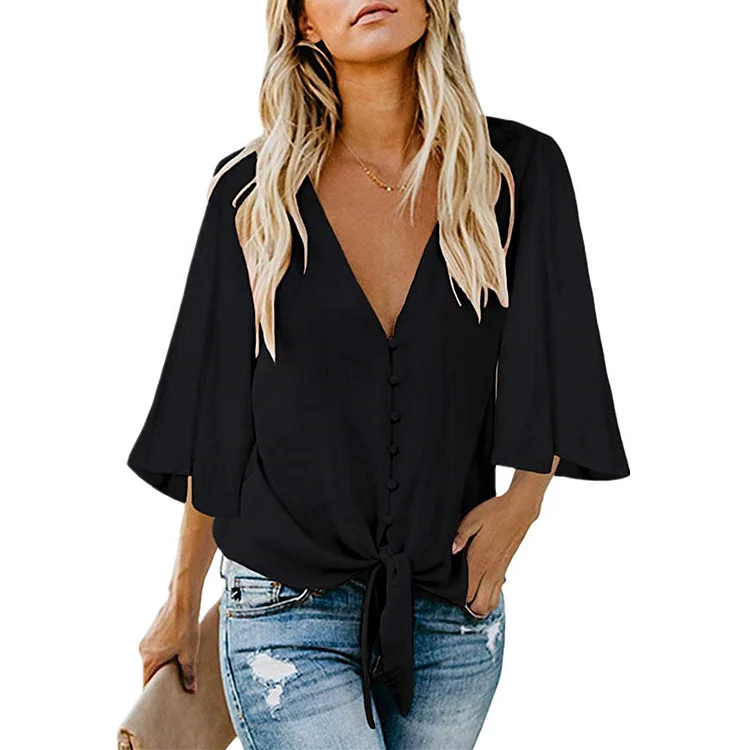 Street Hipster Bow Shirt Multicolor Top