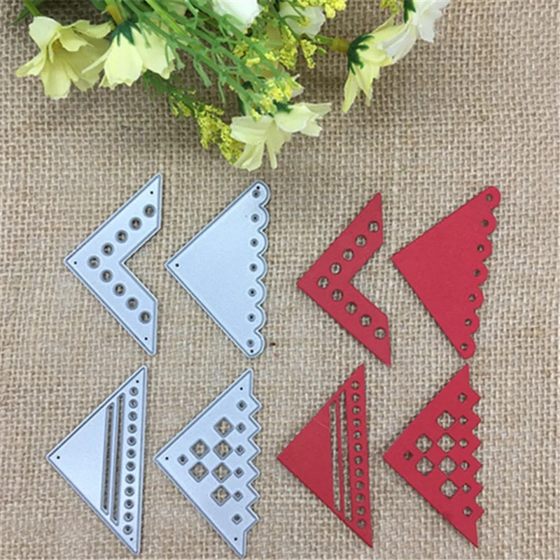 Flower Lace Angle Corner Set Metal Cutting Dies Stencil Scrapbooking Photo Album Card Paper Embossing Craft DIY
