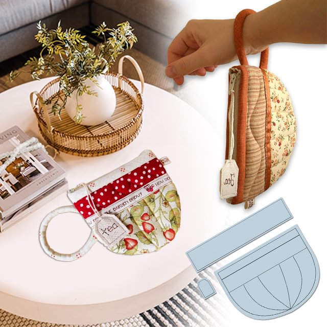 PDF Pattern DIY Coffee/Tea Cup Pouch Template 3 PCS