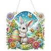 Acryl Hase Blumenbusch - 5d DIY Handwerk Anh&auml;nger