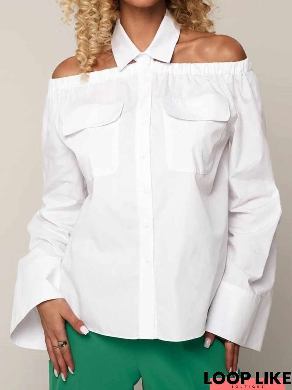 Casual Loose Boat Neck Blouse