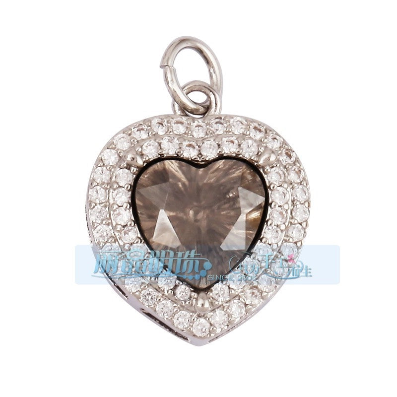 1 Piece Copper Geometric Heart Shape Snowflake Pendant Jewelry Accessories