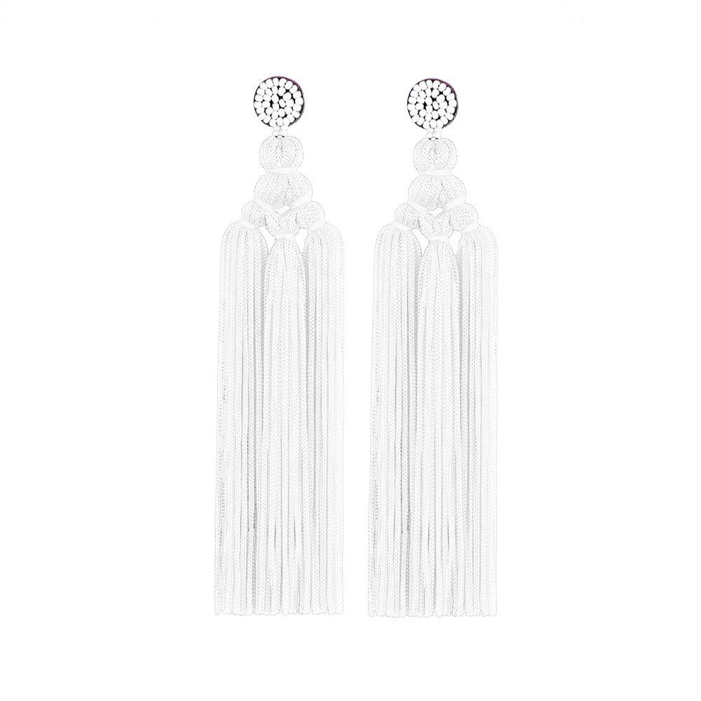 Dvacaman Ethnic Handmade Weave Macrame Earrings Cotton Thread Feather Fringe Tassel Earrings Wedding Jewelry Women Accessories