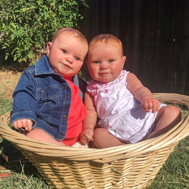  [Newly Reborns]20" Truly Look Real Silicone Smile Reborn Baby Dolls Twin Sisters Allison and Destiny - Reborndollsshop®-Reborndollsshop®