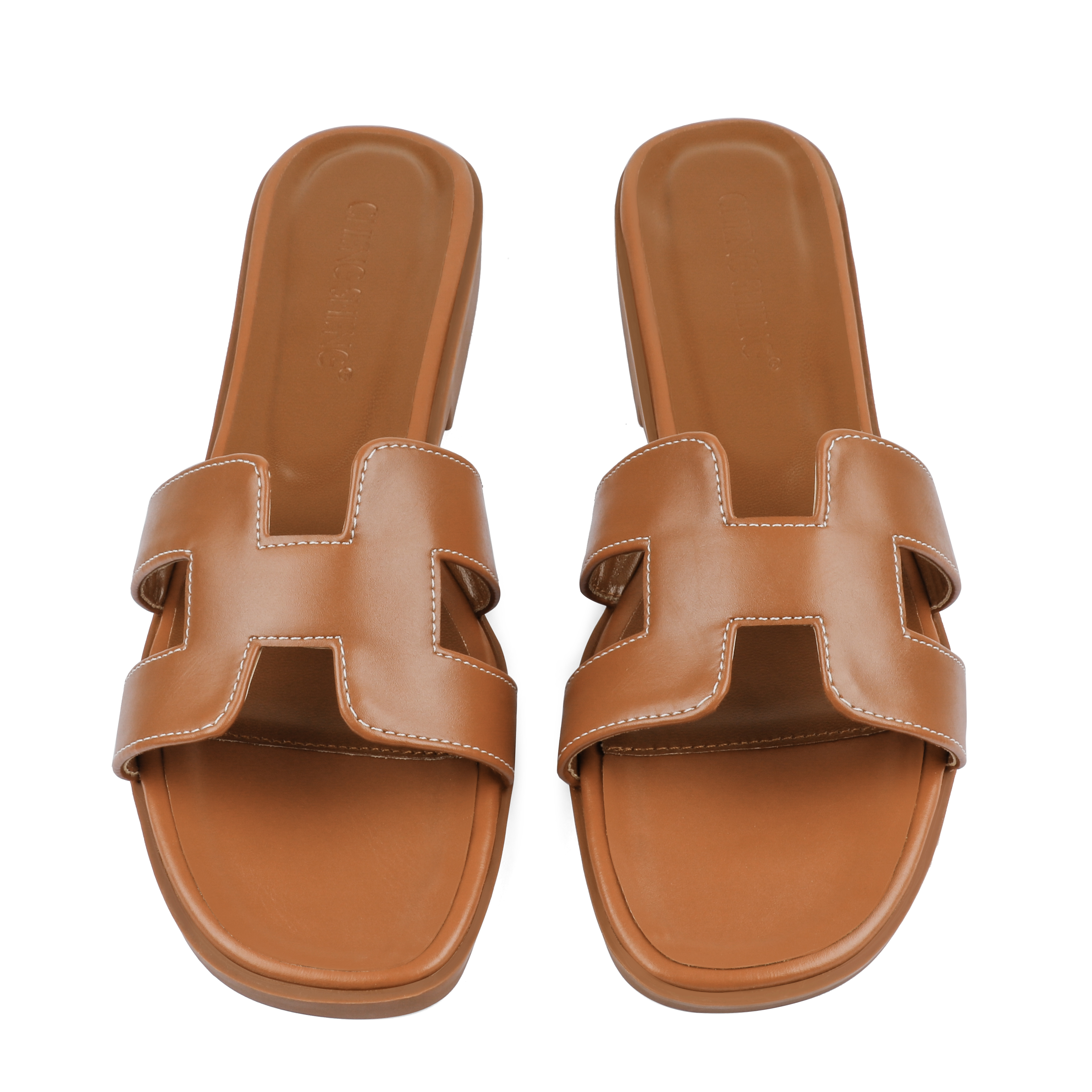 H-shape Leather Slipper-vocosishoes