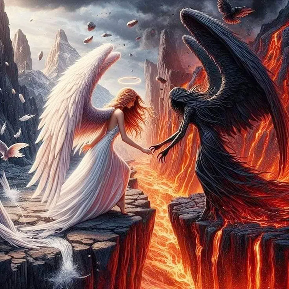 Diamond Painting - Full Square Drill - Angels and Demons(Canvas|45*45cm)