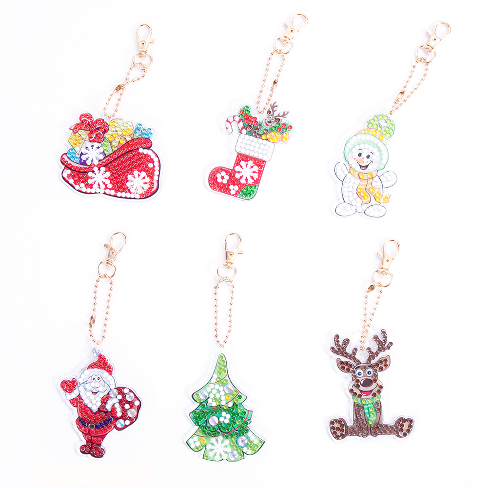 

6pcs Christmas - 5D DIY Craft Keychain, 501 Original