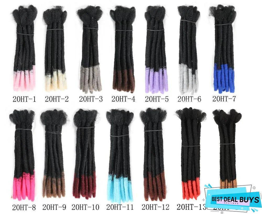 Men's Space Silk Reggae Pigtails 20Cm/30Cm Monochrome/Bicolor African Pigtails Wig