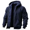 Men's Vintage Fleece Pocket Full Zip Long Sleeve Hoodie Jacket by Inlyline