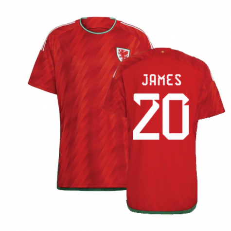 Wales Daniel James 20 Home Trikot WM 2022