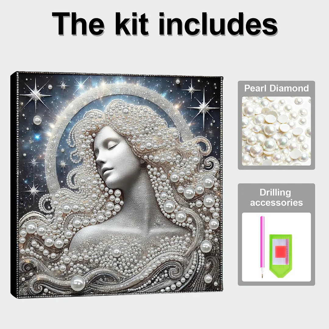 Celestial Pearl Goddess DIY Pearl Art Diamond Painting 30x30cm for Home Decor