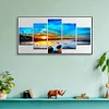 (80*40cm)5 Panels Sea Sunset - Full Round Drill Diamond Painting