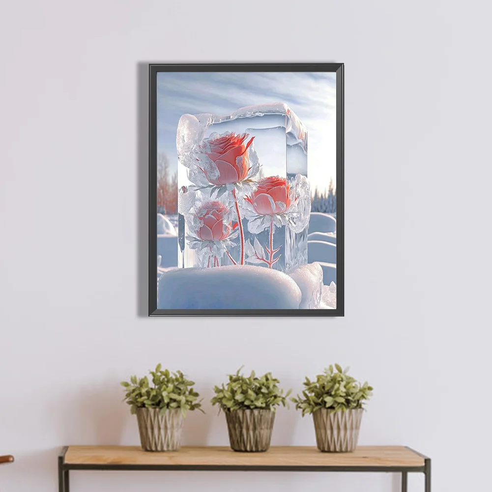 Diamond Painting - Full Round Drill - Ice Cube Rose(Canvas|30*40cm)