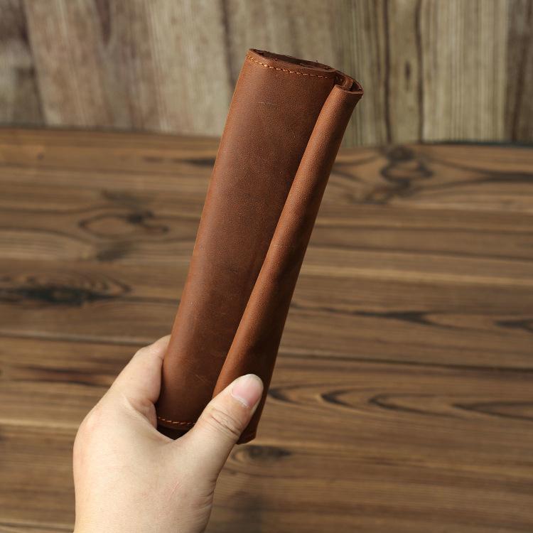 Long crazy horse leather multi-function mobile phone passport bag