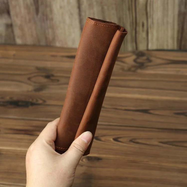 Long crazy horse leather multi-function mobile phone passport bag