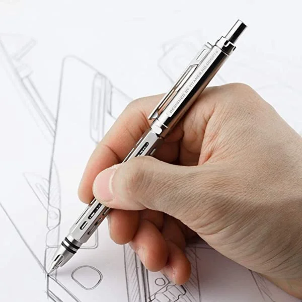 0.5mm　Clip　Mechanical　Machining　with　Titanium　(Silver)　EDC　Pencil　Metal　CNC　Titaner　Pen