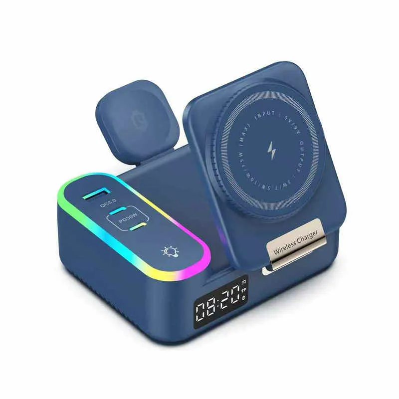8-in-1 multi-function foldable magnetic wireless charger PD30w flash ...