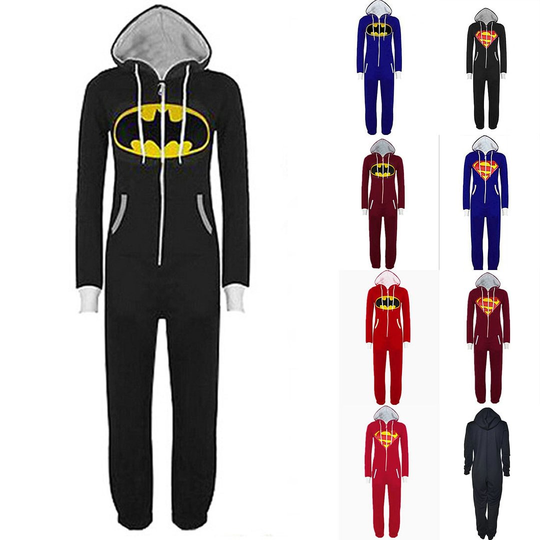Unisex Superman Batman Onesies Playsuit Jumpsuit Romper costume-Pajamasbuy