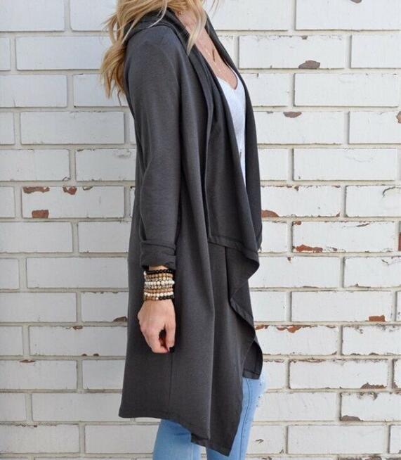 Solid Color Plus Size Women’s Long Sleeved Cardigan