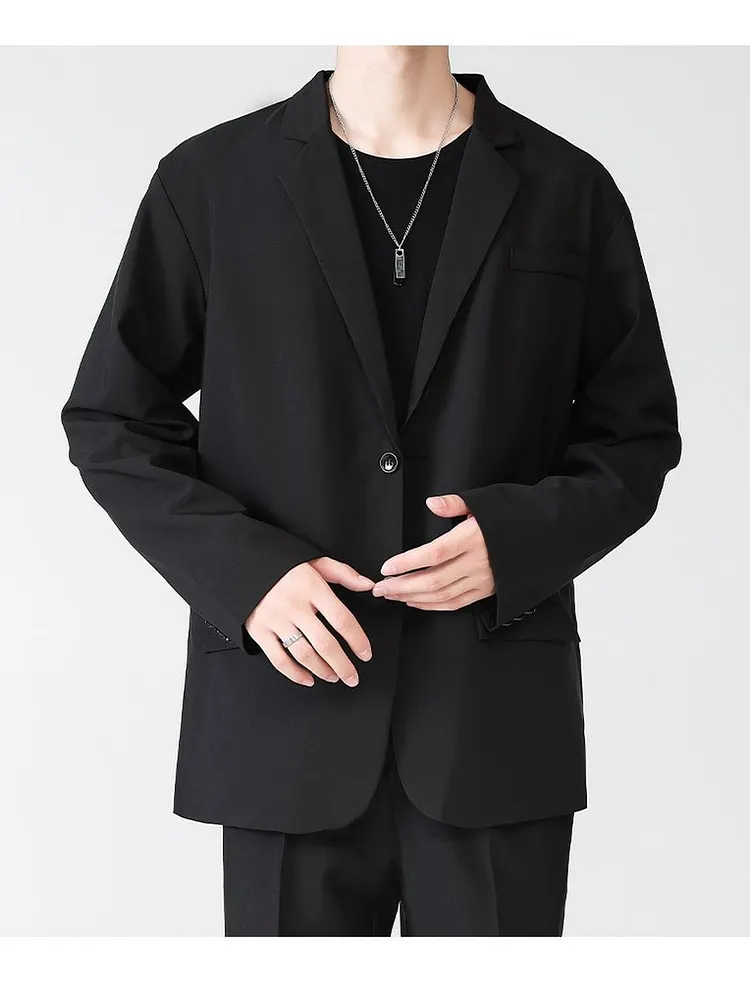 Casual Men's Blazer Jacket with Pockets Relaxed Fit