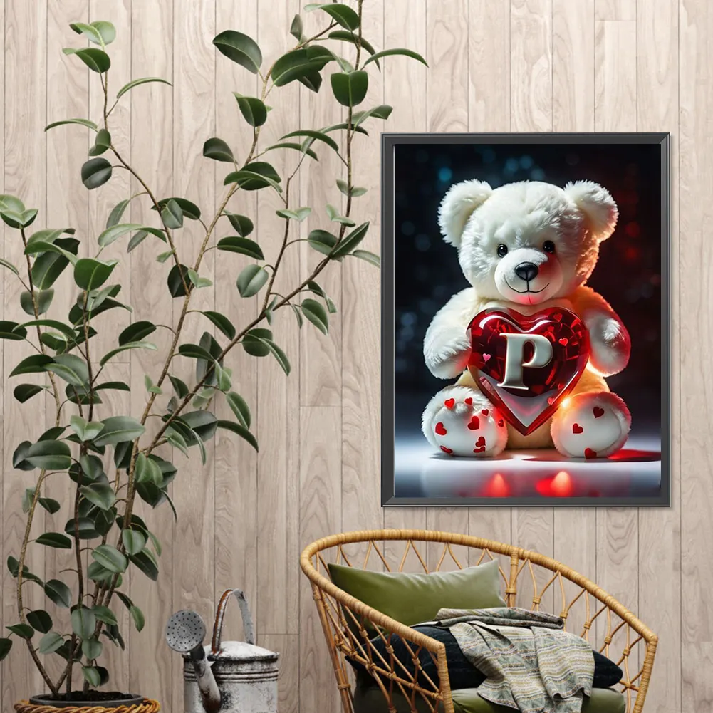 Diamond Painting - Full Square Drill - Bear Love P(Canvas|35*45cm)
