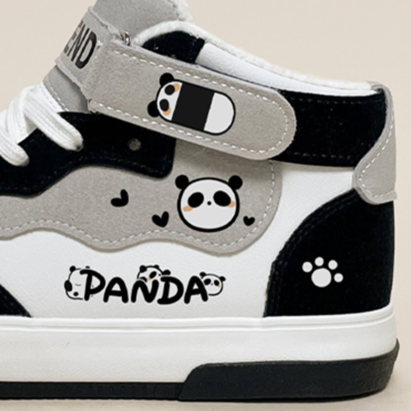 Panda Letter Print High Top Sneakers - Modakawa Modakawa