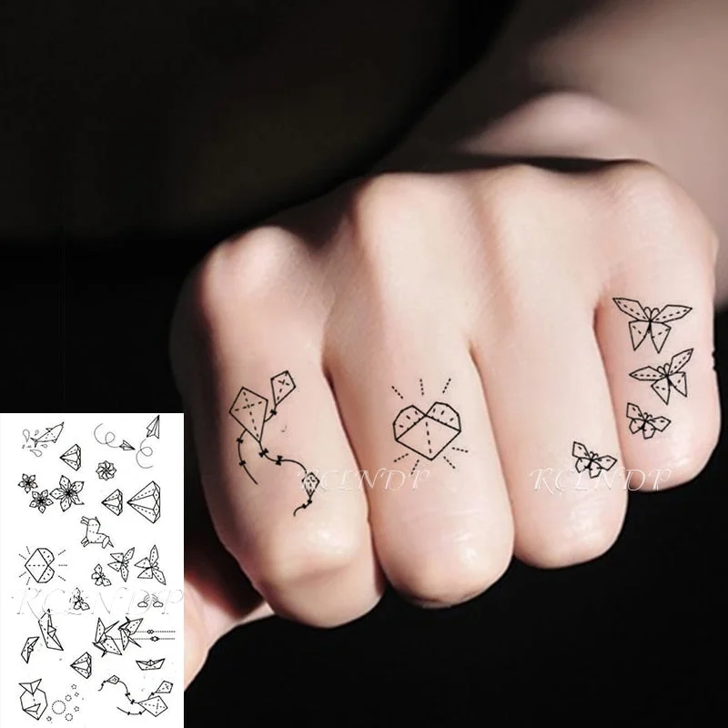 Waterproof Temporary Tattoo Sticker Flame Pattern Line Drawing Fire Element Fake Tatto Flash Tatoo Small Art for Kids Men Women