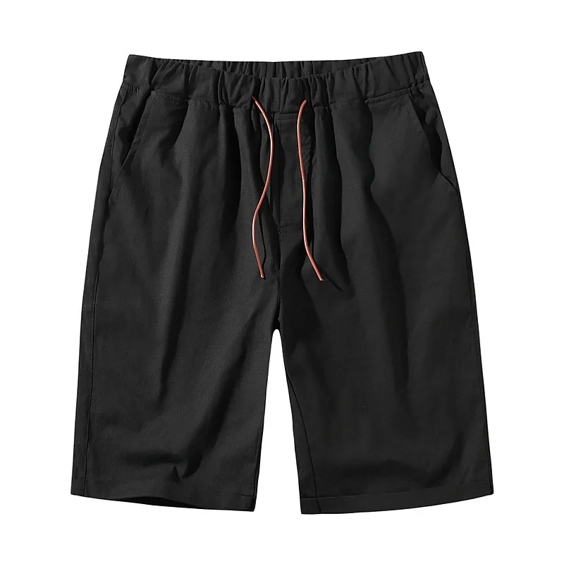 Men's Linen Solid Color Drawstring Shorts