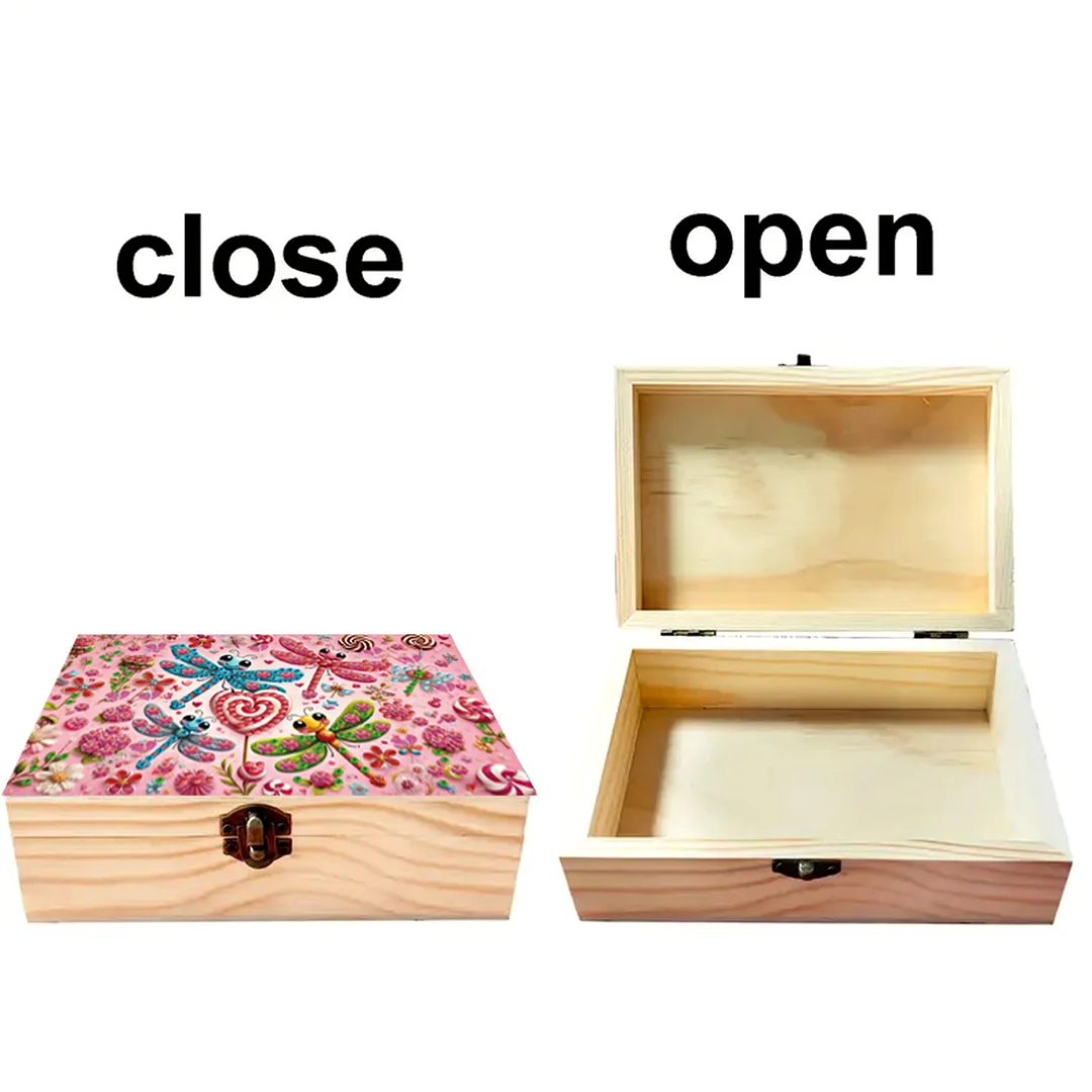 1Pc DIY Diamond Painting Wooden Storage Box Jewelry Box Kits (MZH033)