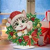 Xmas Wreath Kitten Special Shaped 2D Flat DIY Diamond Painting Ornament