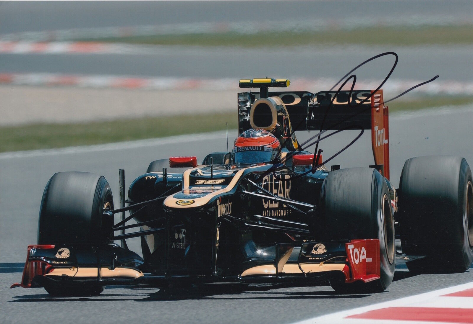 Romain Grosjean Hand Signed 12x8 Photo Poster painting Lotus F1 1.