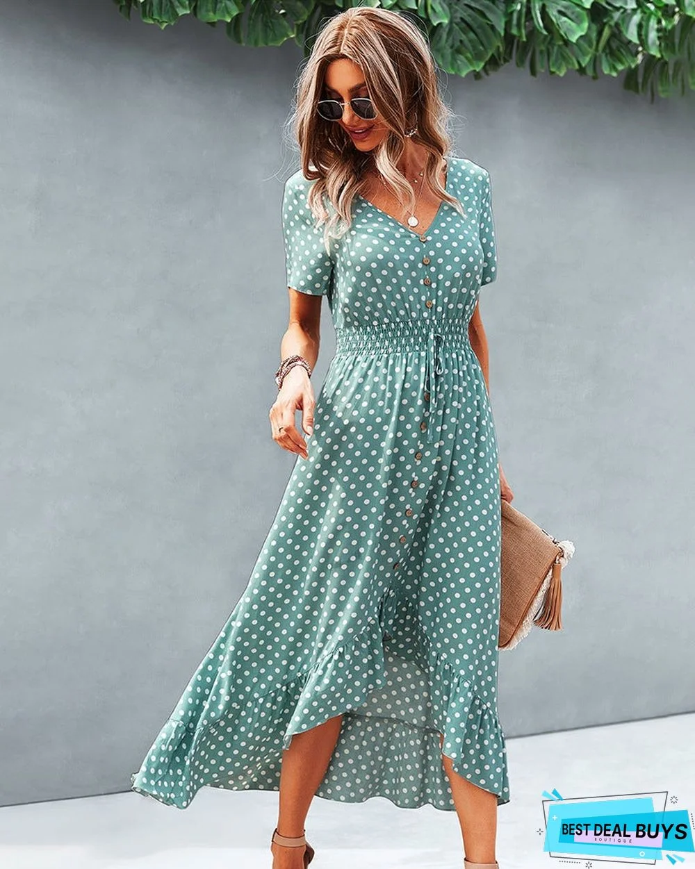 Fashion Holiday Dress Wave Point Skirt Before Short After Growing Up Dress