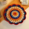 (US Only)Crochet Mandala Coaster Handmade DIY Material Package with Crochet Hook(4)