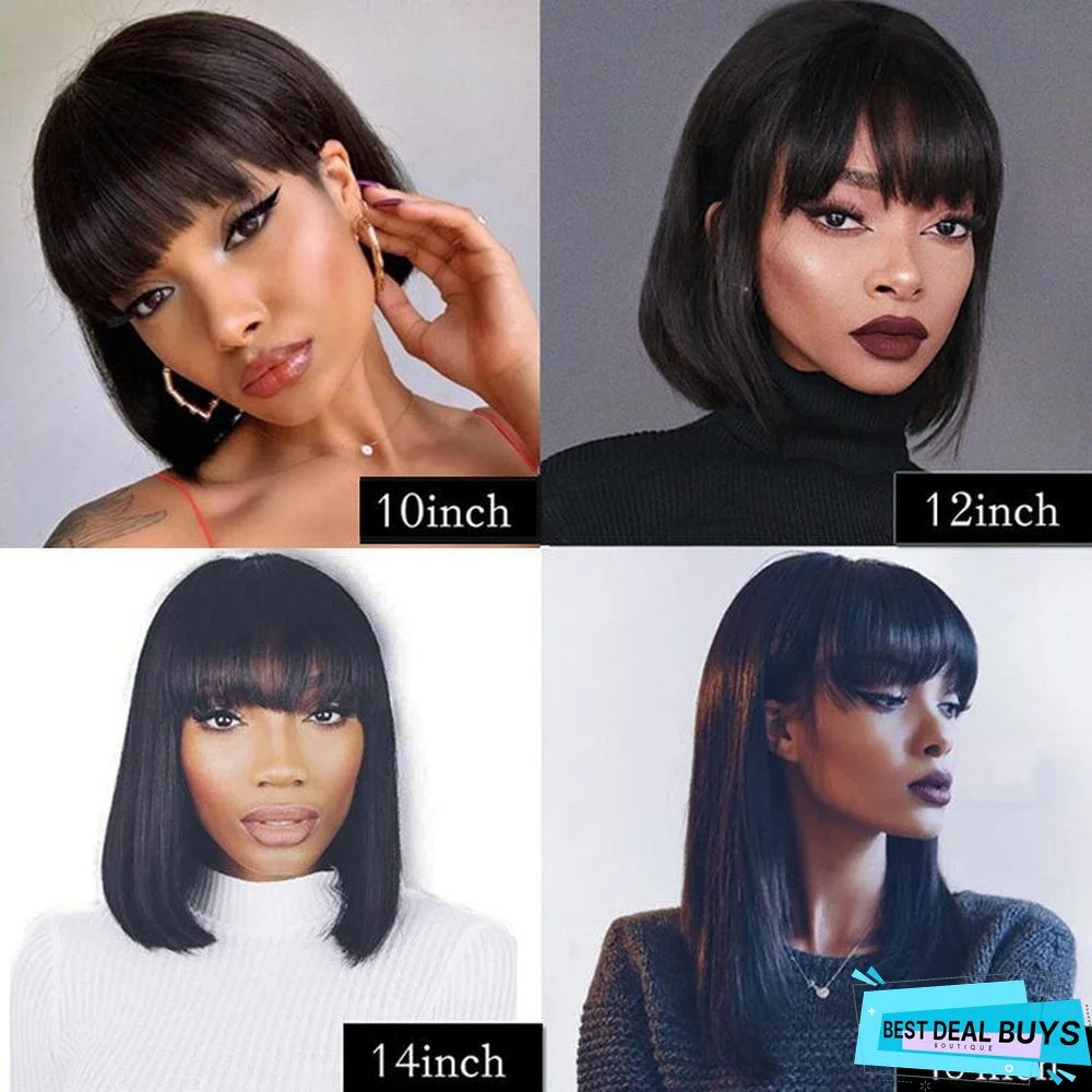 Human Hair Wig with Real Hair Bobo Hair Wig Natural