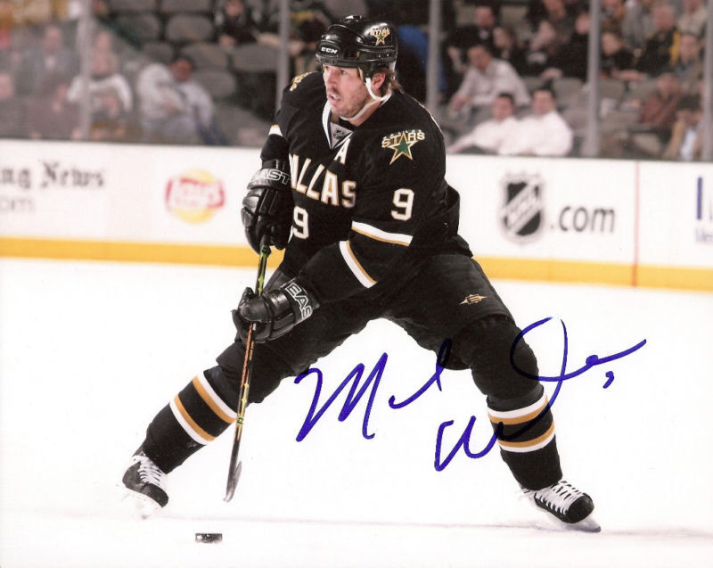 MIKE MODANO SIGNED STARS RED WINGS 8X10 Photo Poster painting W/COA