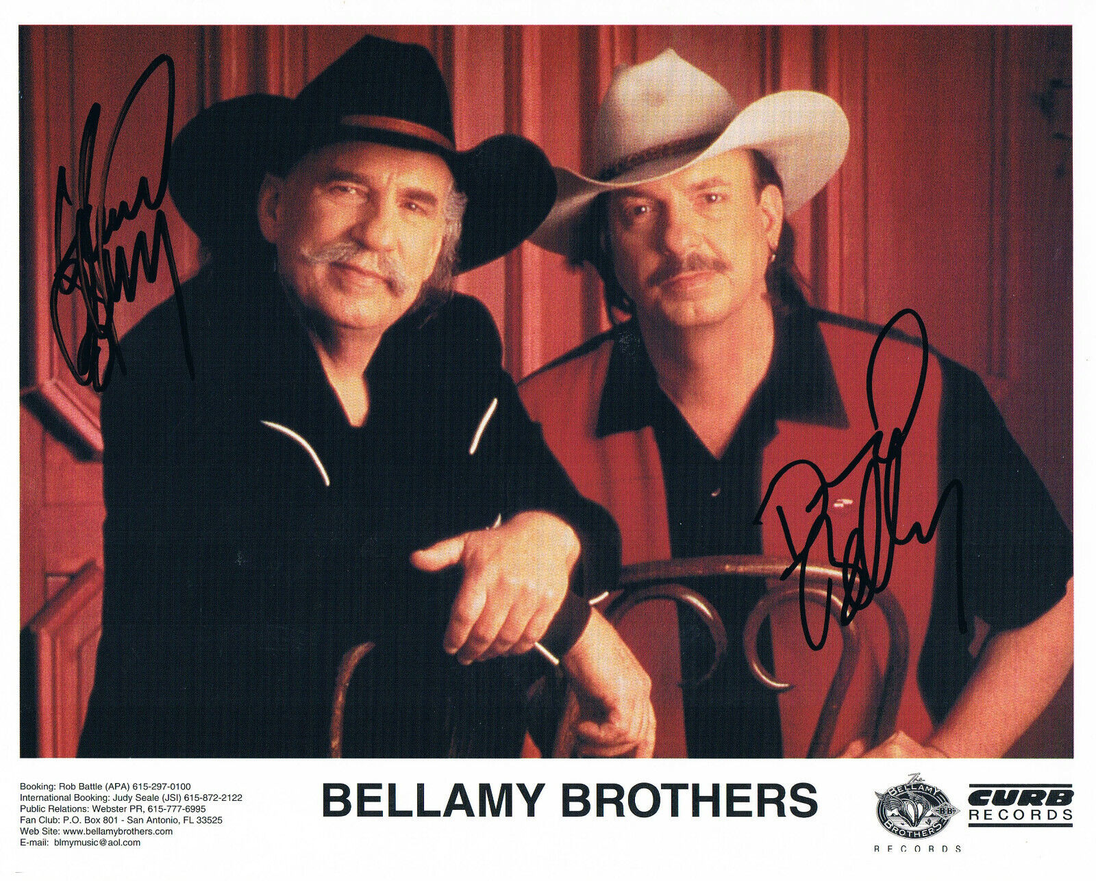 The Bellamy Brothers genuine autograph 8x10