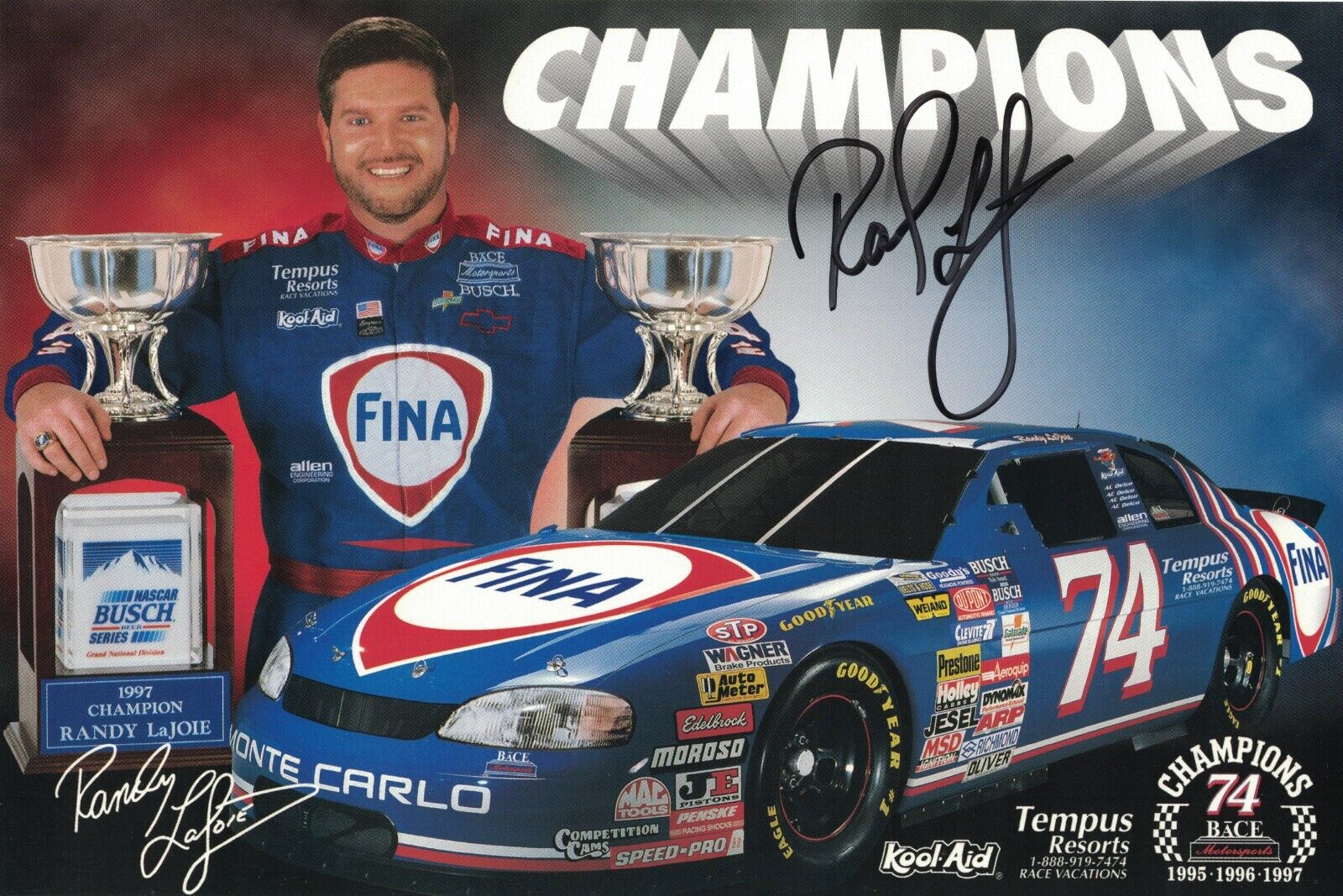 Randy LaJoie Signed Autographed Photo Poster painting NASCAR Racing Driver