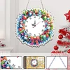 2D Flat DIY Christmas Snowman Acrylic Diamond Painting Clock Pendant Home Decor