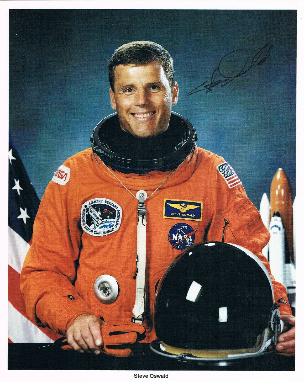 Stephen S. Oswald 1951- genuine autograph signed NASA Photo Poster painting 8x10