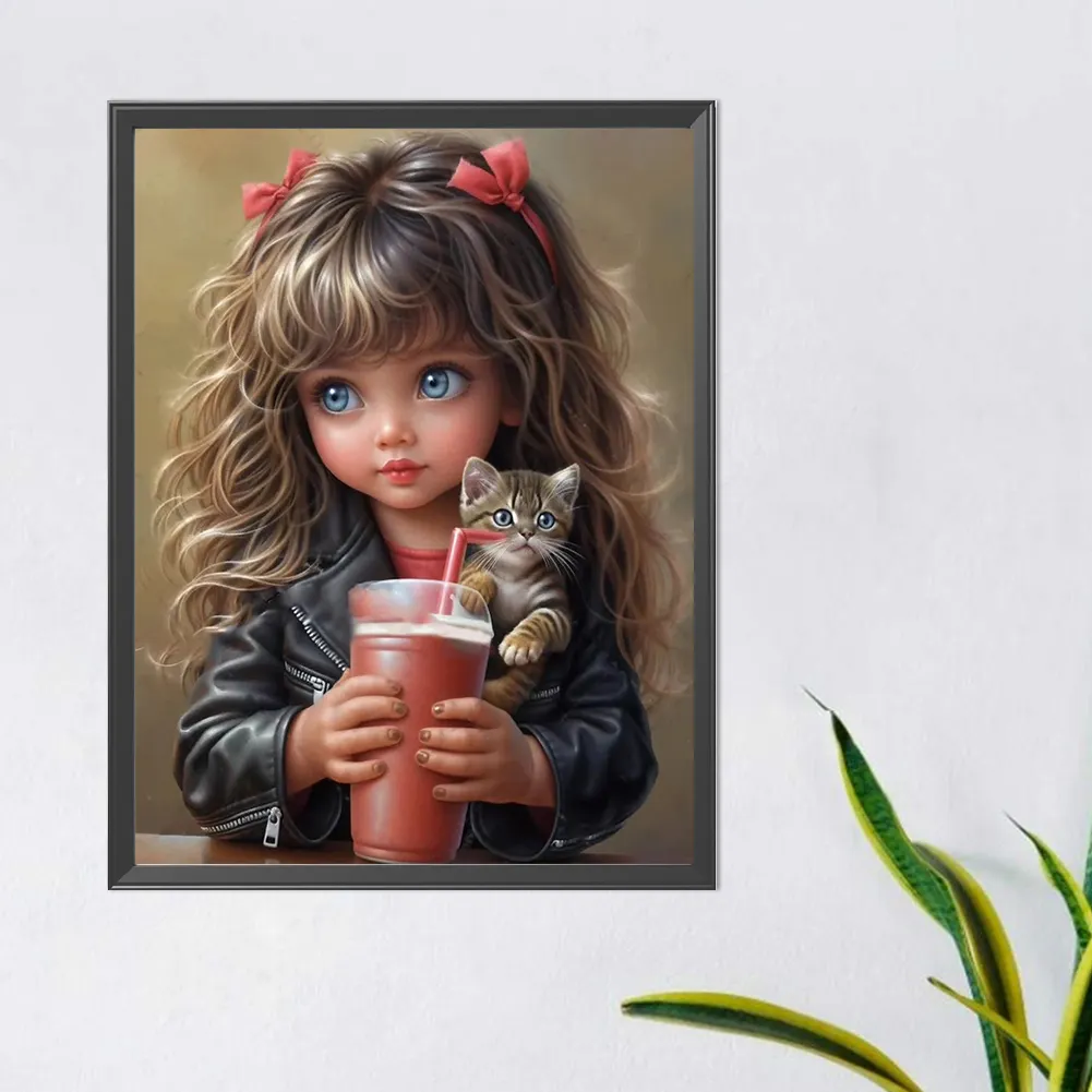 Full Round Diamond Painting 40*50cm - Sweet Cool Girl
