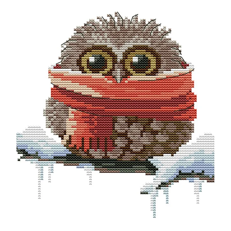 Owl in Scarf - 11CT Joy Sunday Counted Cross Stitch(24*28cm)