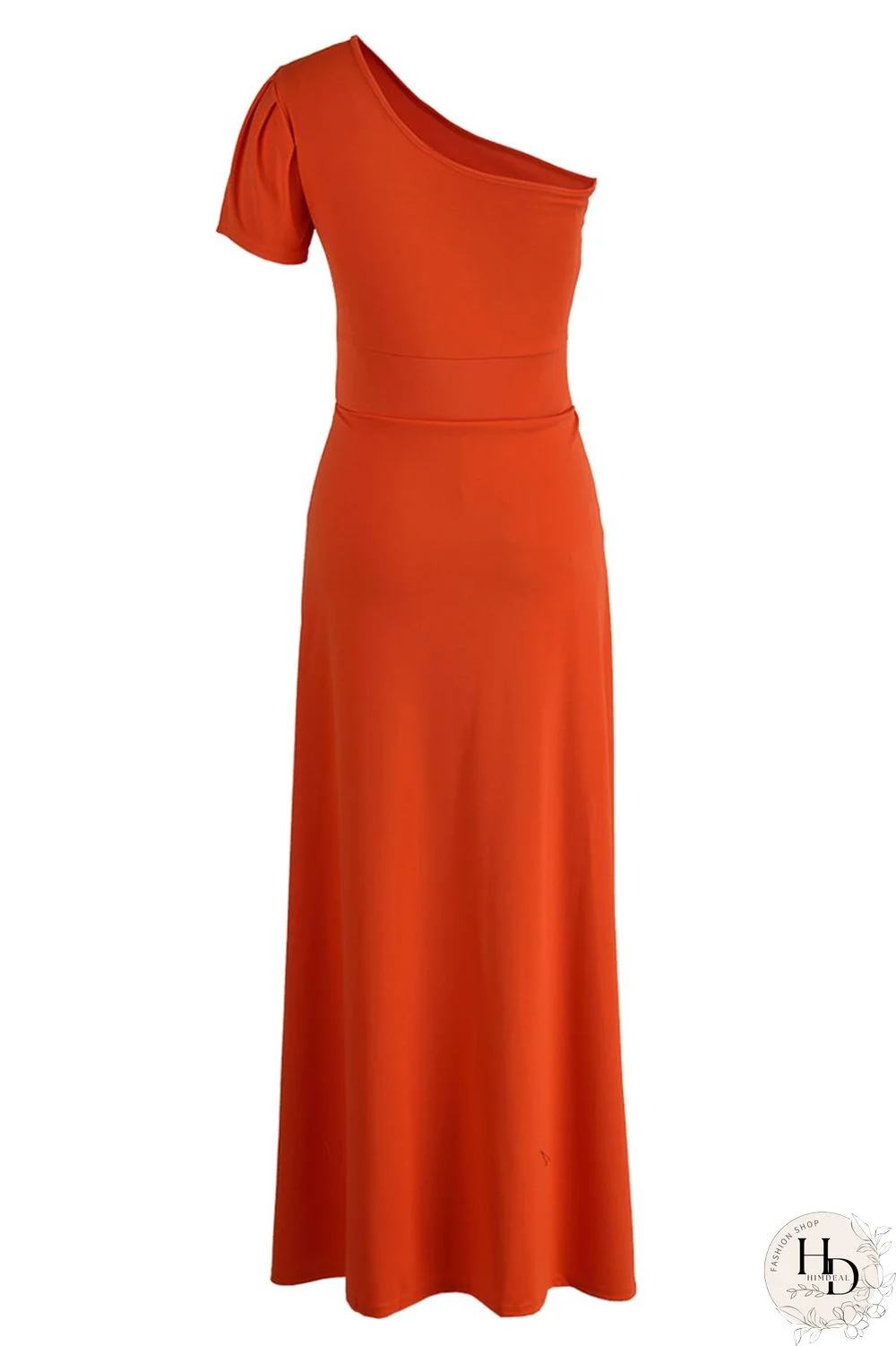 Tangerine Casual Solid Patchwork Asymmetrical Oblique Collar Skinny Jumpsuits