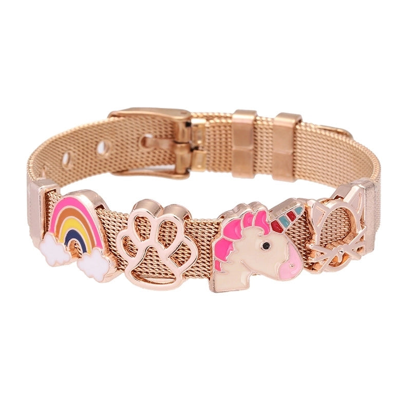 Cute Minimalist Heart Shape Titanium Steel Bracelets In Bulk