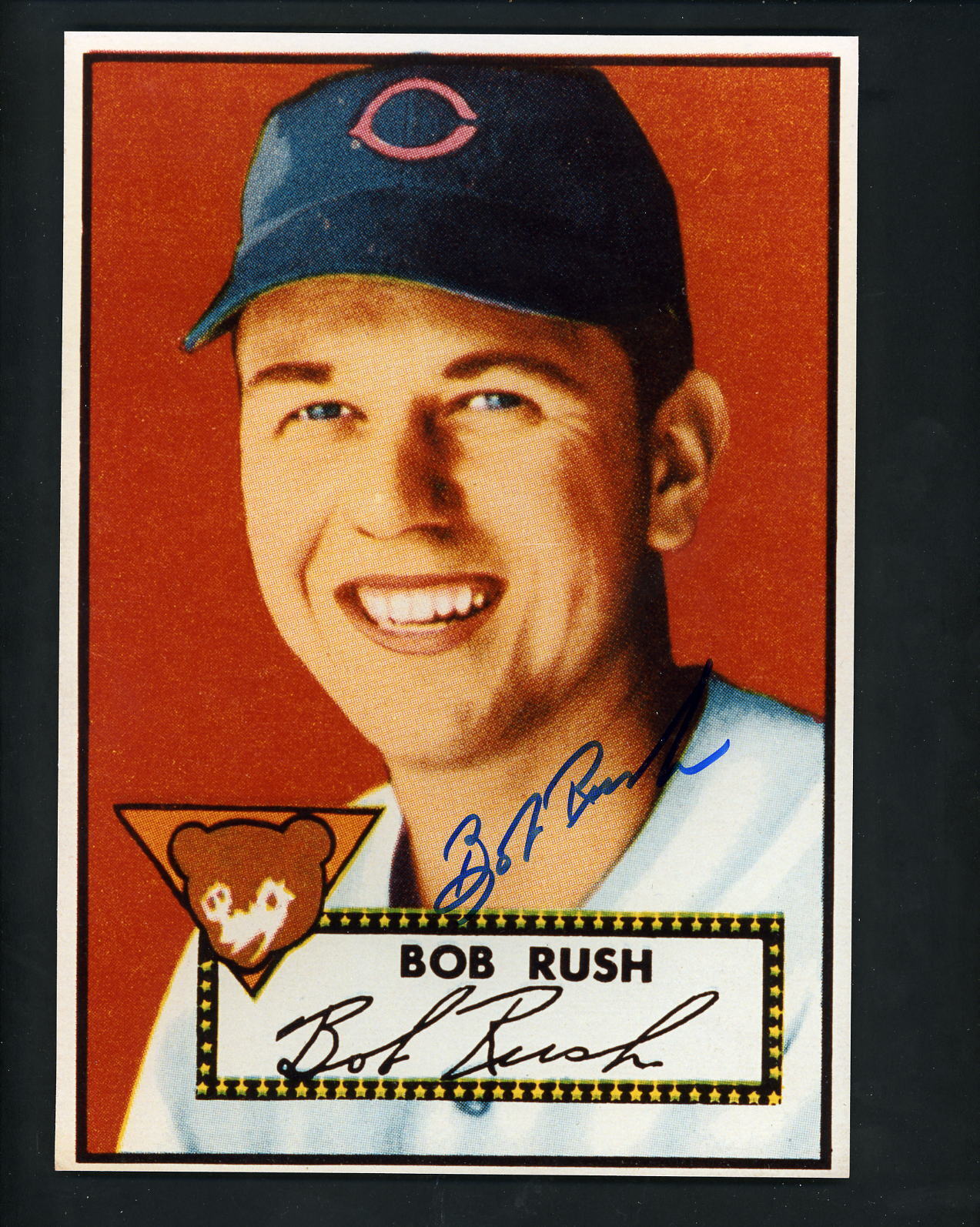 Bob Rush Signed Autographed 1952 Topps 7 x 9 Photo Poster painting Chicago Cubs