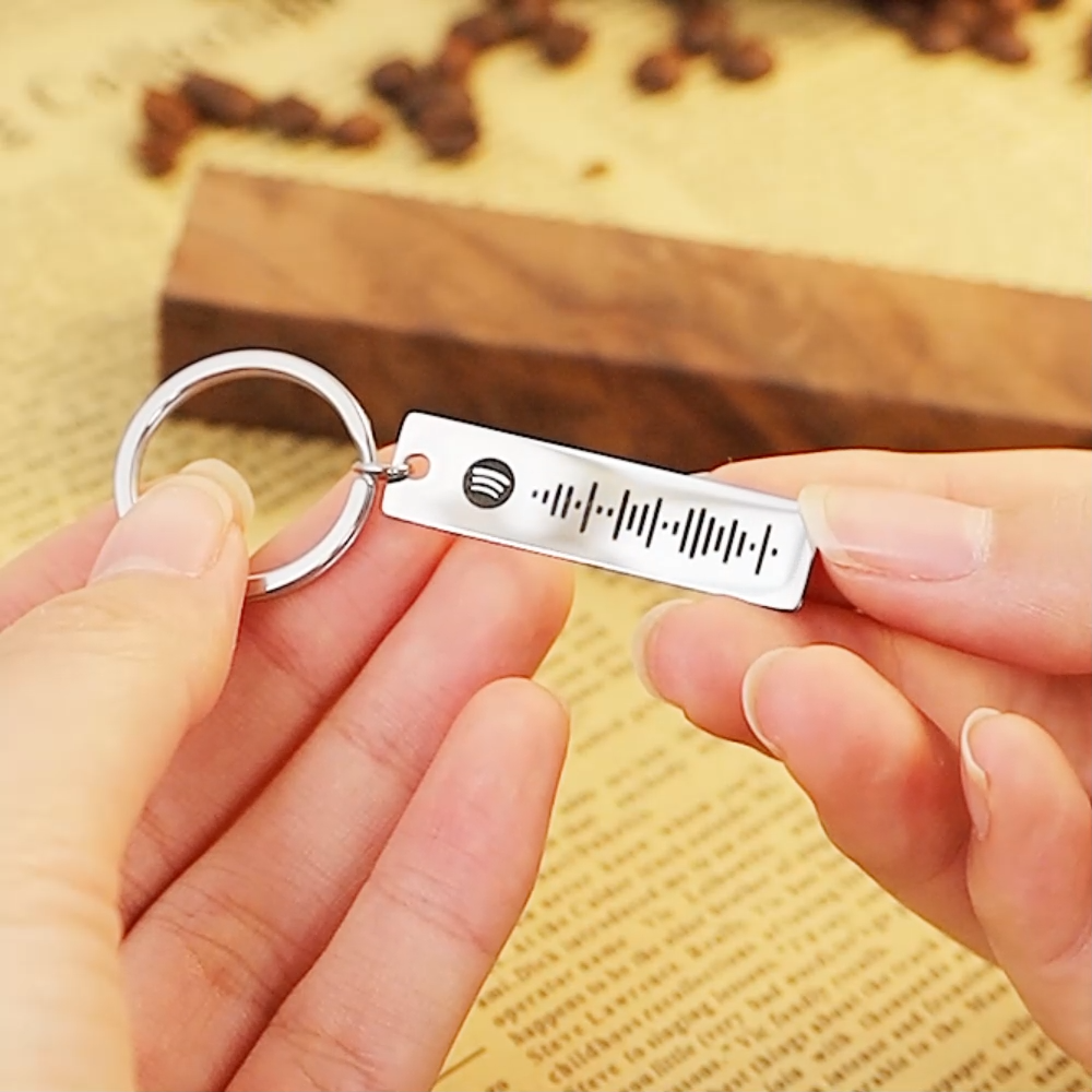 Scannable Spotify Code Keychain Personalized Music Keychain