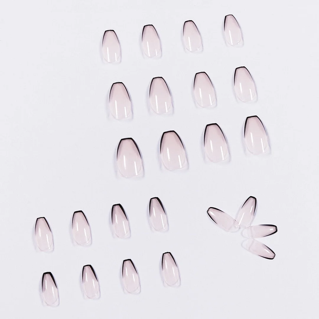 24pcs Short Ballerina Fake Nails Full cover Fake Nails Glue DIY Manicure Nail Art Tools-Nail Inspo