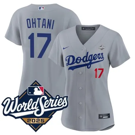 Women's Los Angeles Dodgers #17 Shohei Ohtani  Gray 2025 World Series Home Limited Jersey