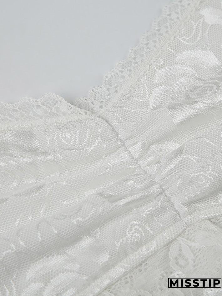 Rose Pattern Lace Cami Tank Top