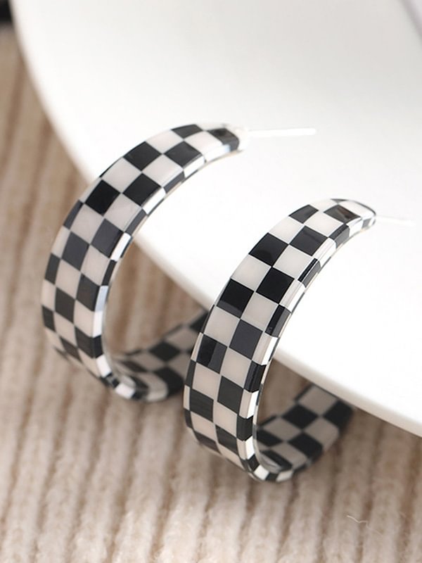 Checkered Flag Racing Plaid Earrings